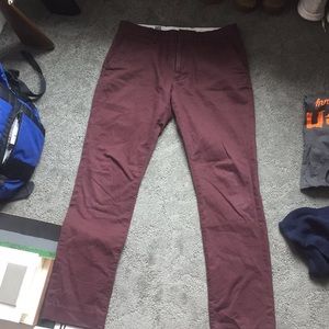 Old Navy maroon khakis!